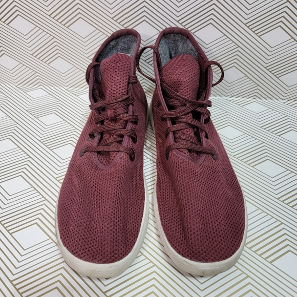 Allbirds - Hi Top Tree Toppers Burgundy Wool Shoes - Men's Size 13 Lace-up. - Picture 2 of 8